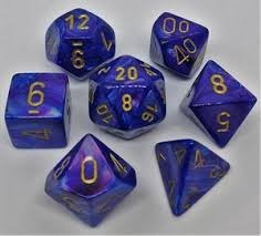 Lustrous Purple / Gold 7 Dice Set - CHX27497